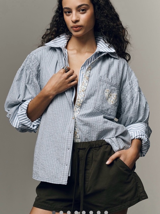 Pilcro Tops - Anthropologie Pilcro mix print button down shirt